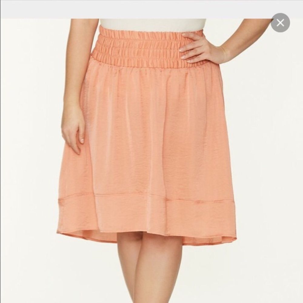 Lane Bryant satin peach high‎ low skirt